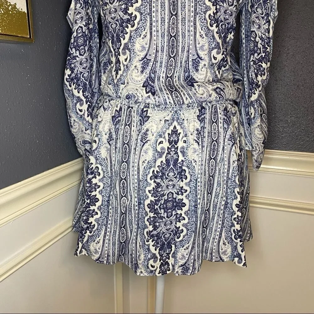 Alice + Olivia Jolene Cold Shoulder Smocked Dress